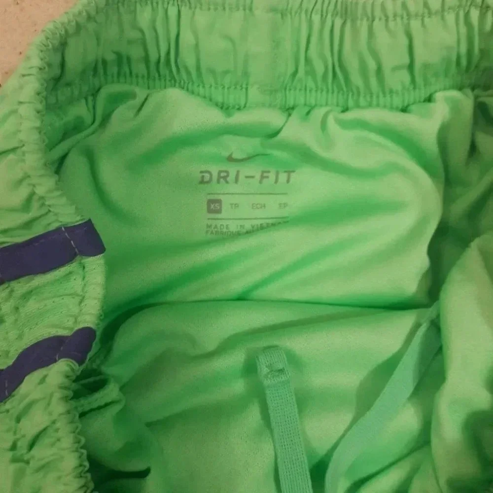 Nike Dri-Fit Green Purple Athletic Workout Shorts v6x
